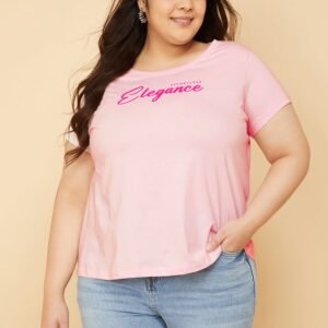 Women pink printed t shirt