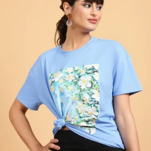 Women t shirt sky blue